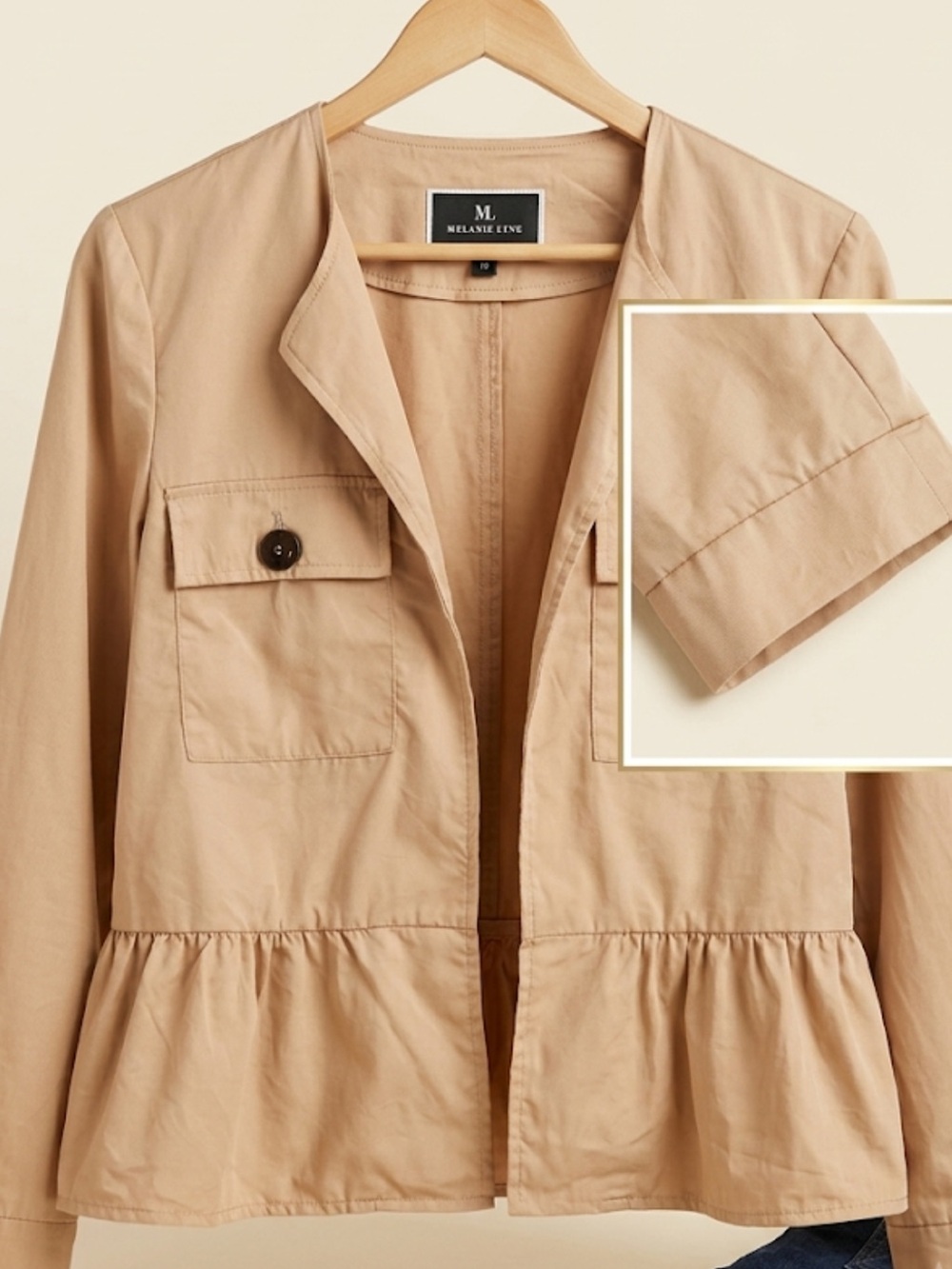 Melanie Lyne Women's Beige Peplum Jacket